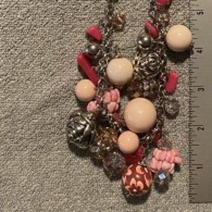 SHELLEY Pink multi bead necklace